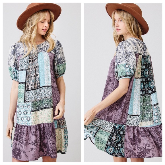 ✨LAST ONE✨Ethnic Patchwork print tunic dress - Picture 3 of 3